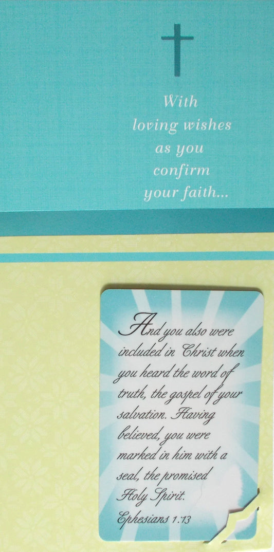 Confirmation Greeting Card with Plastic Prayercard - Money / Gift Card Holder