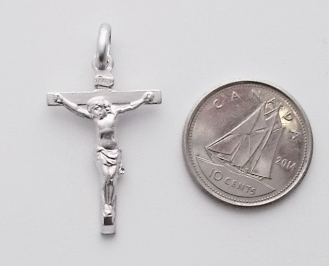 Crucifix - Med Rhodium Plated Gothic Style Crucifix