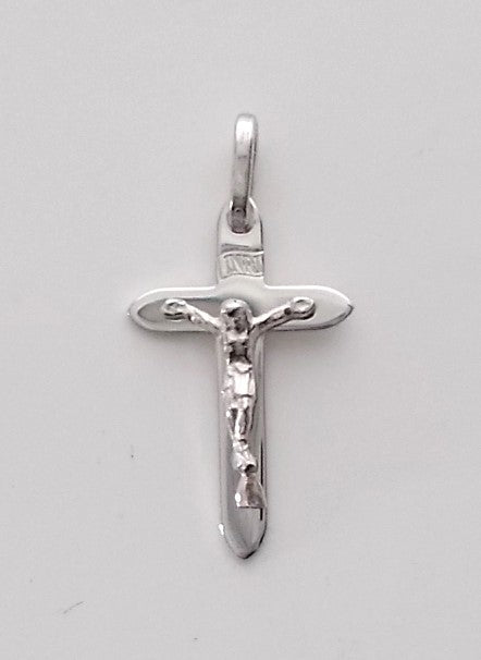Crucifix - Small Rhodium Plated Pointed Crucifix