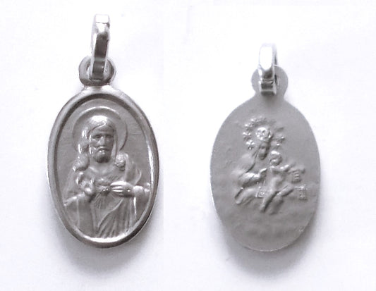 Scapular Medal - Rhodium Plated Sterling Silver