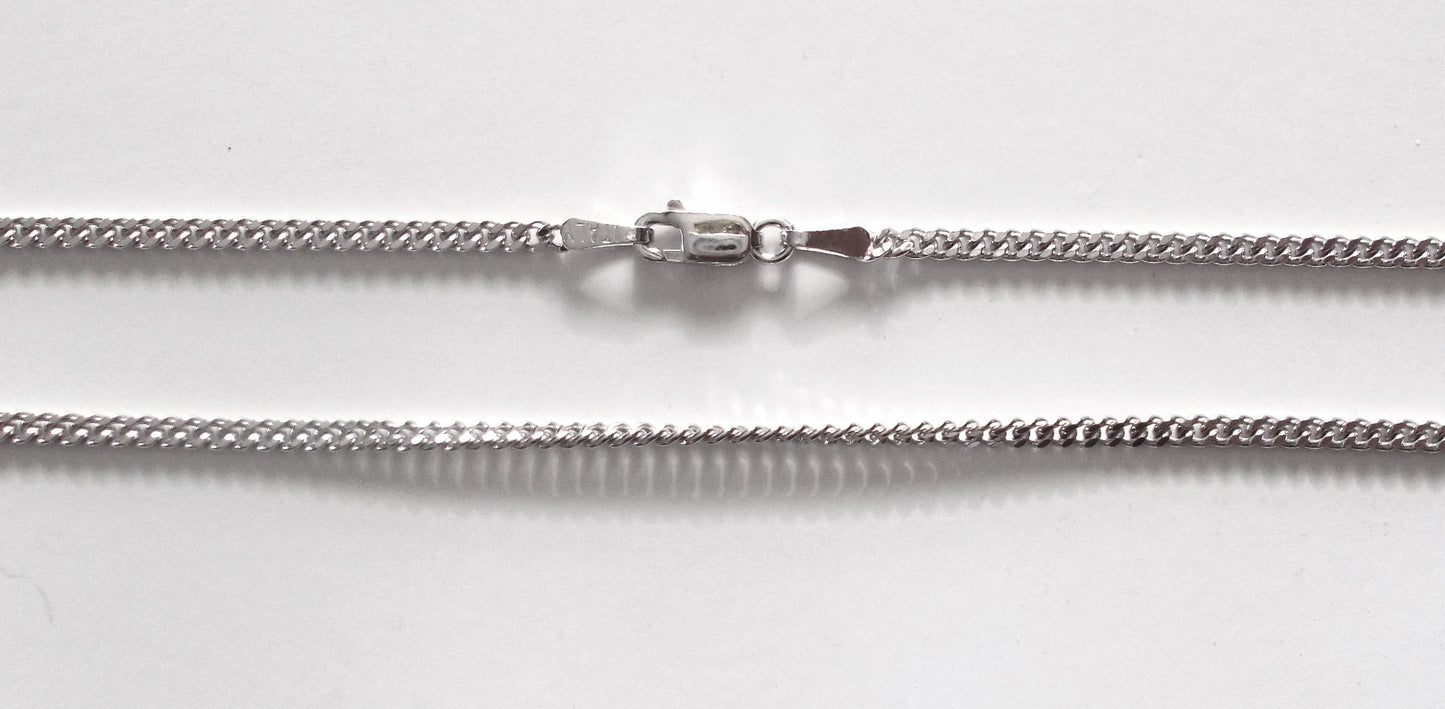 Medium Curb Chain Rhodium Plated Sterling Silver - 24"
