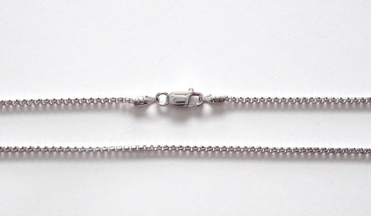 Rounded Box Chain Rhodium Plated Sterling Silver - 20"