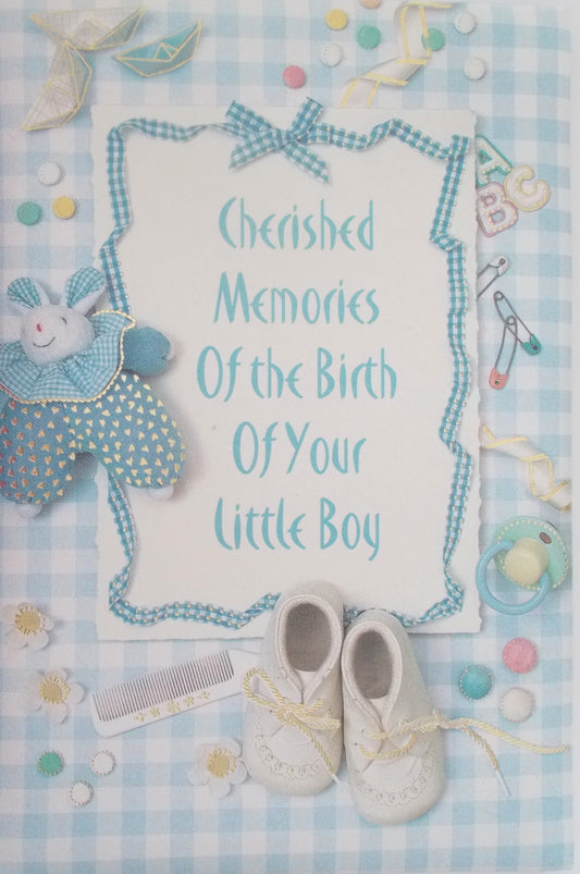 Cherished Memories of the Birth of Your Little Boy - Keepsake Greeting Card