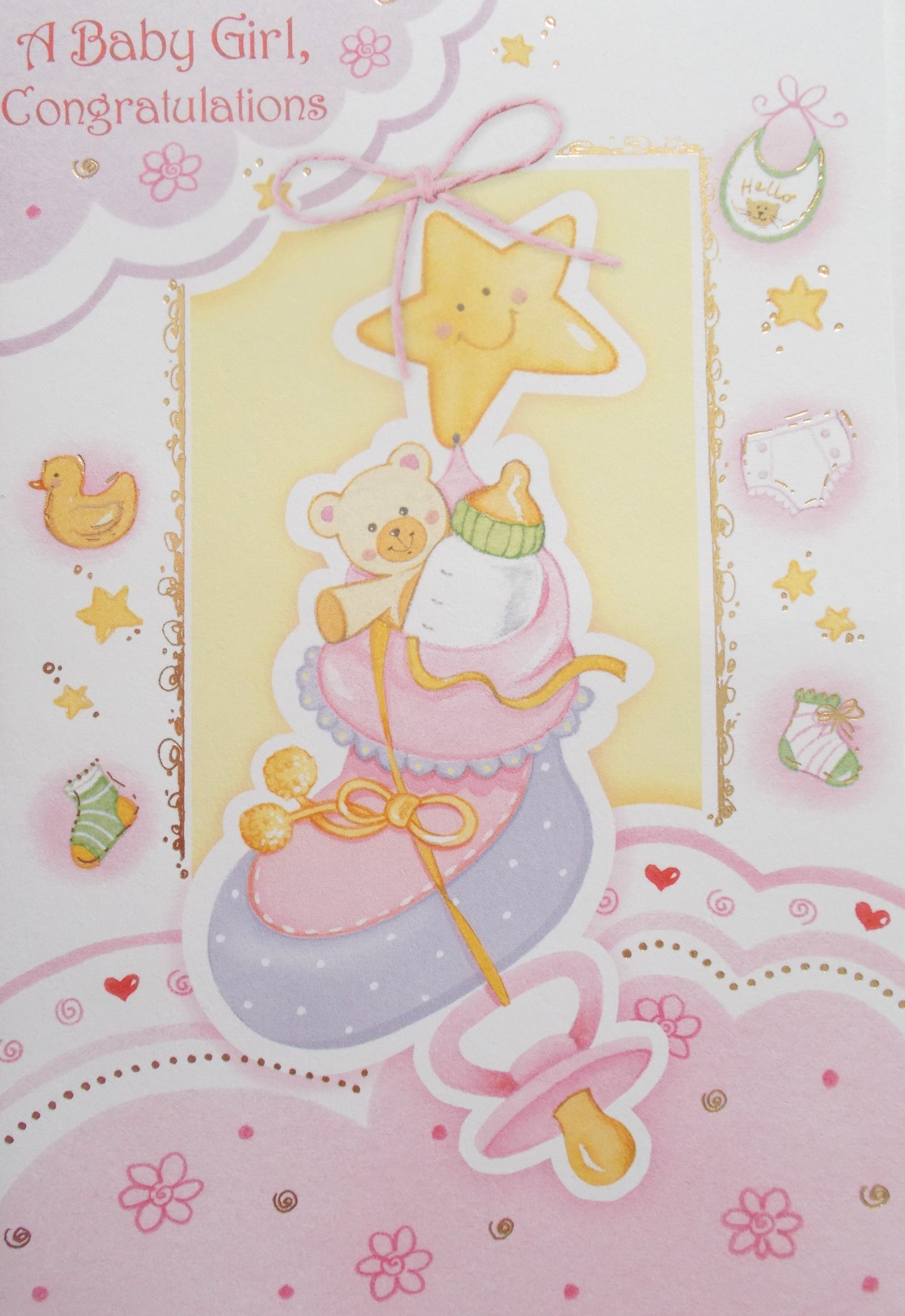 Baby Girl Congratulations Greeting Card