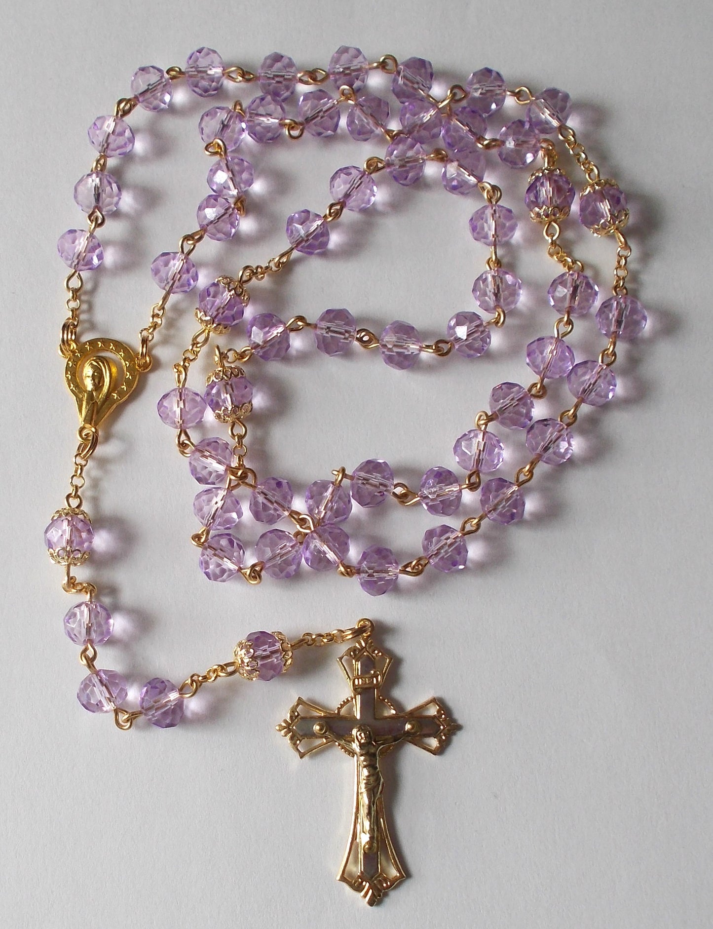 Chain - Purple Glass Bead Rosary