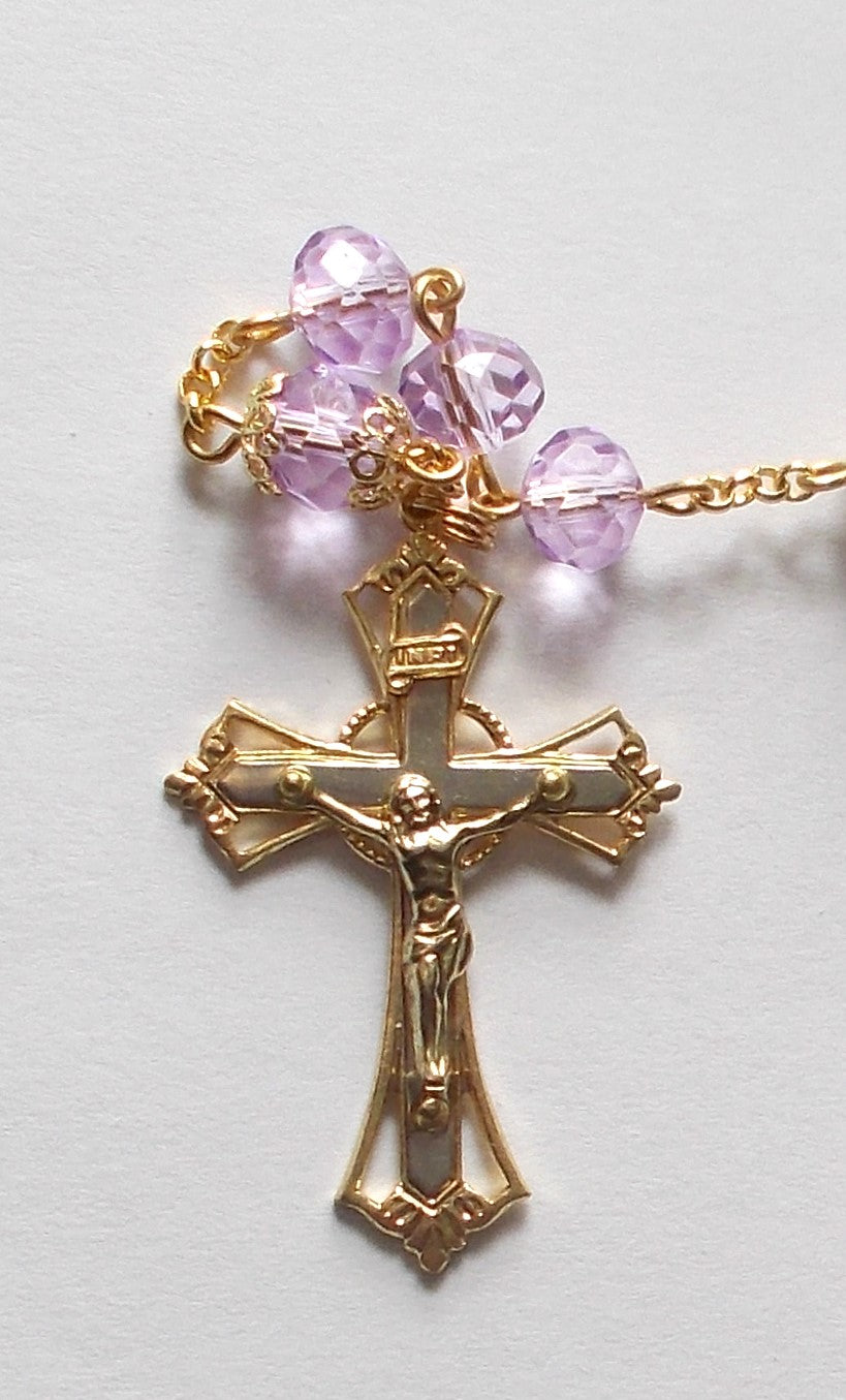 Chain - Purple Glass Bead Rosary