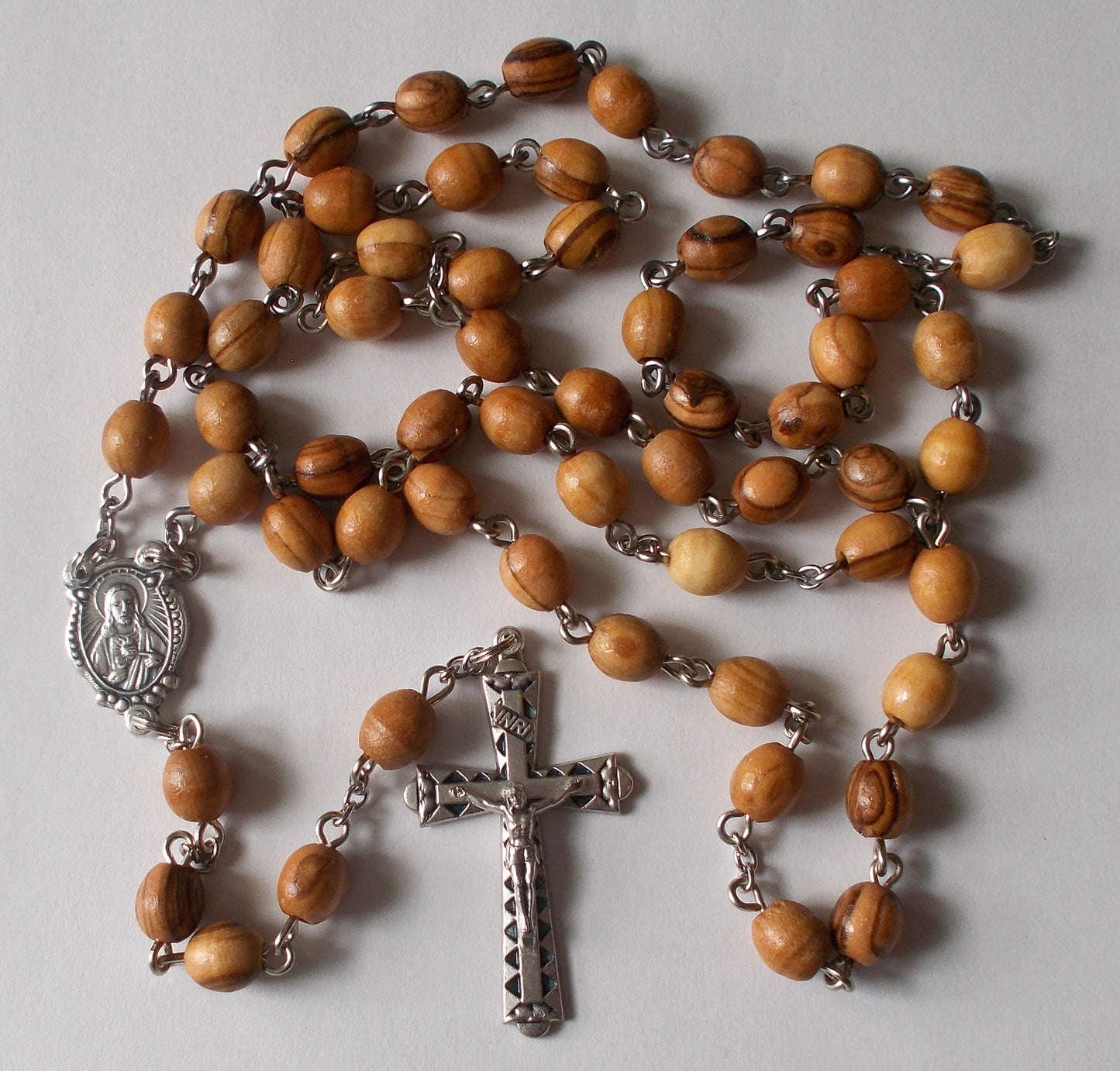 Large Olive Wood Beads Rosary - Oval Beads