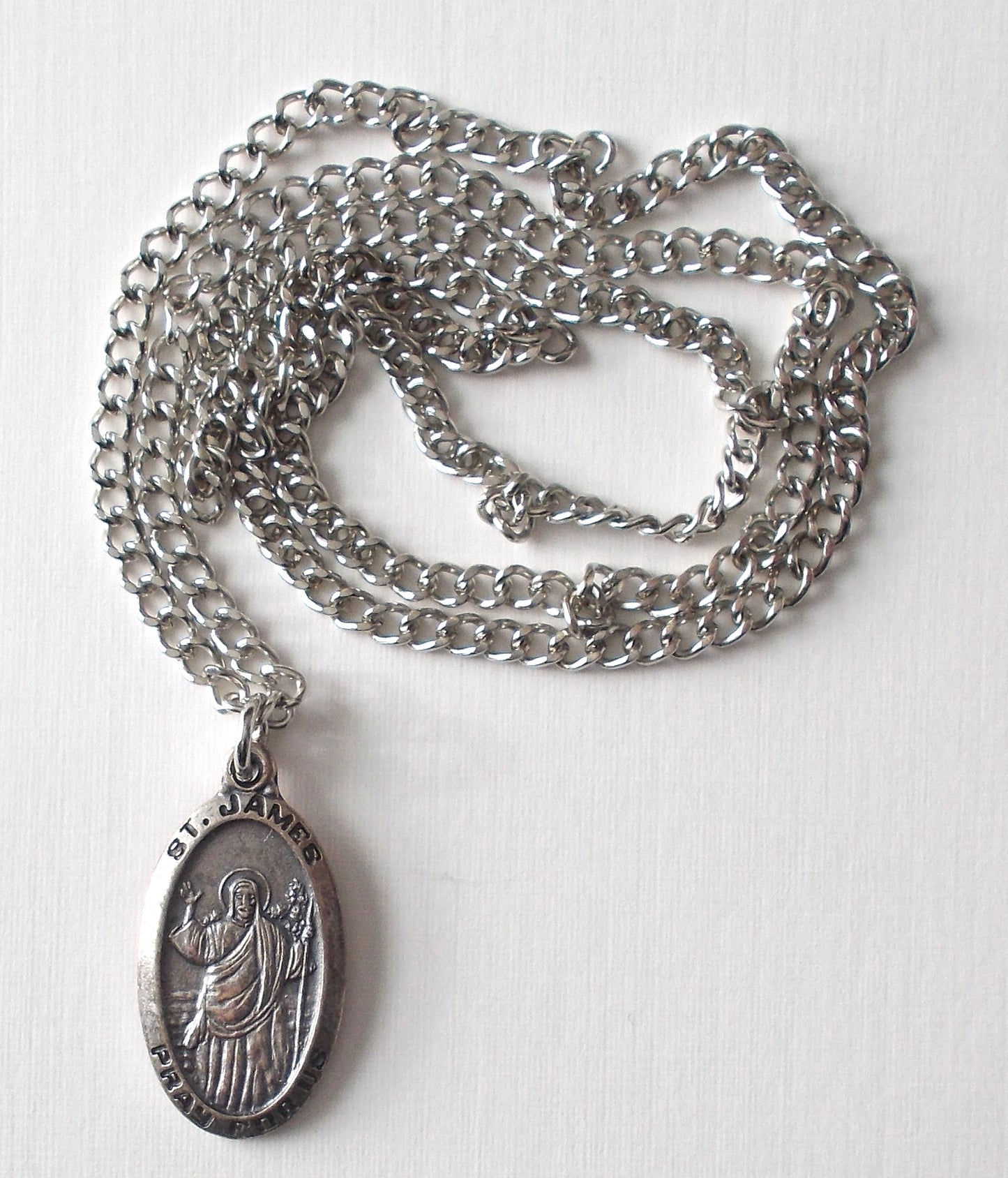 Pewter Medal with Chain & Prayercard - St. James the Apostle
