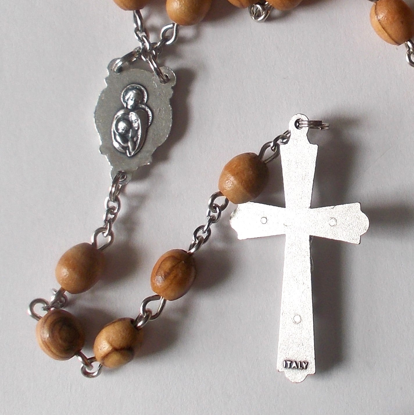 Large Olive Wood Beads Rosary - Oval Beads