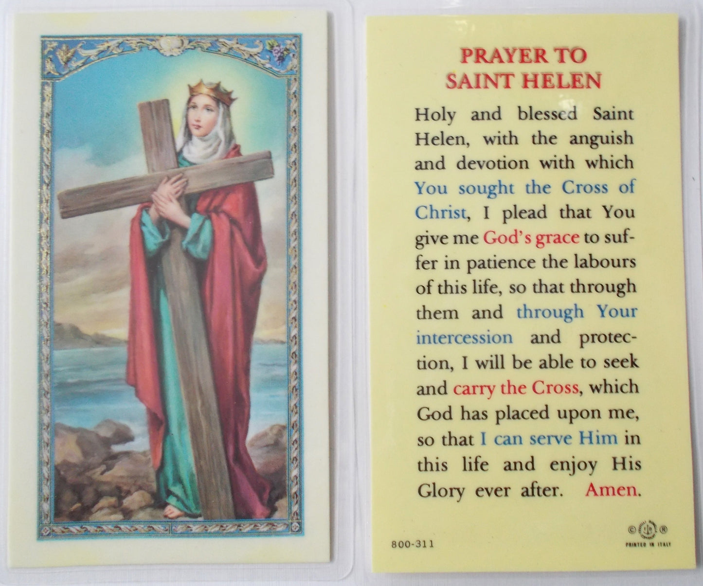 Pewter Medal with chain & Prayercard - St. Helen