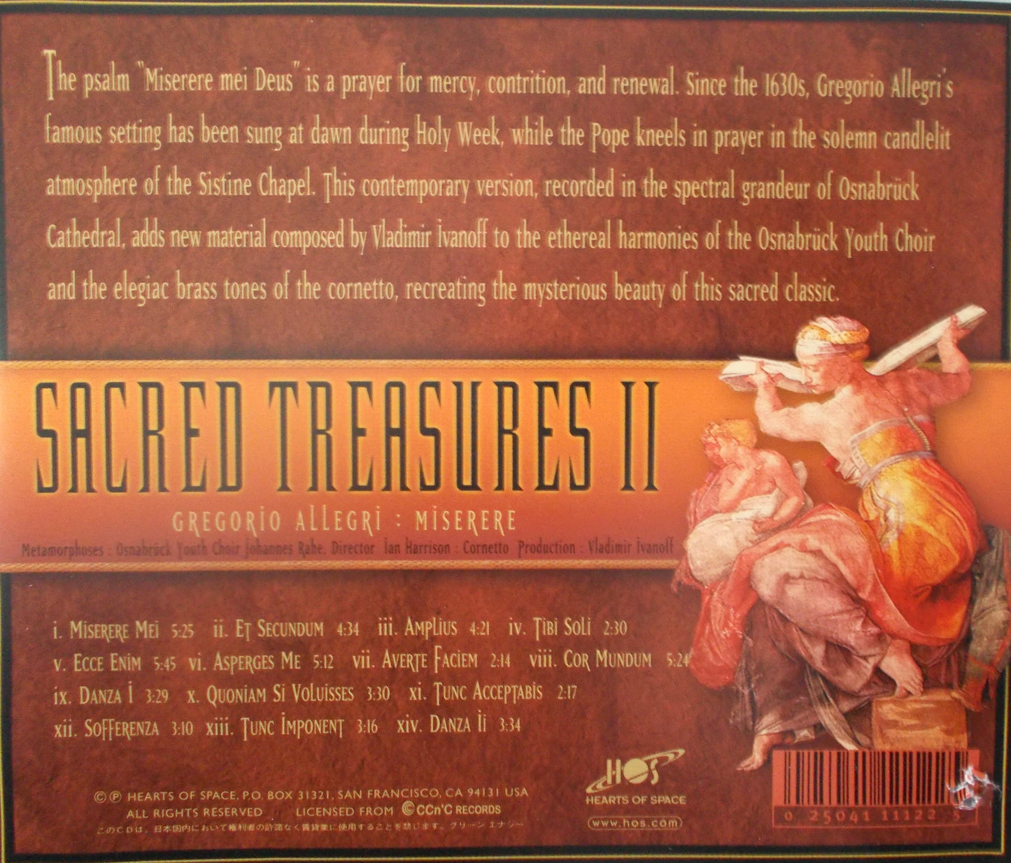 Sacred Treasures II Choral Masterworks from The Sistine Chapel - Music CD