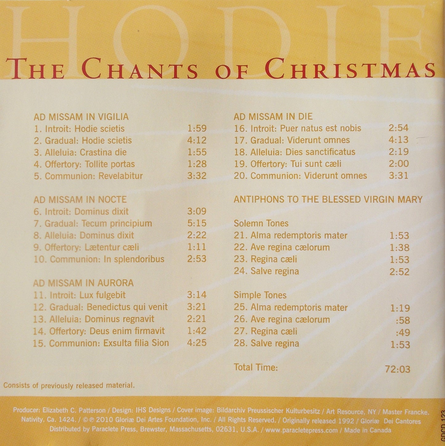 The Chants of Christmas - CD - Used