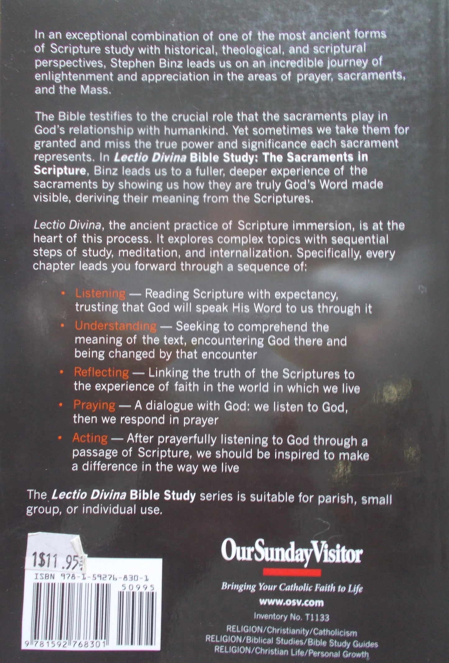 Lectio Divina Bible Study : The Sacraments in Scripture