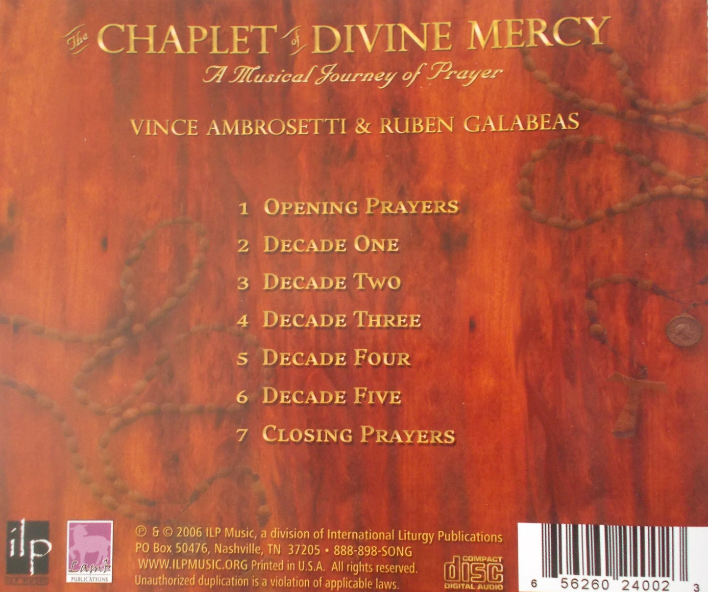 Chaplet of Divine Mercy : A Musical Journey of Prayer - CD - Demo - Used