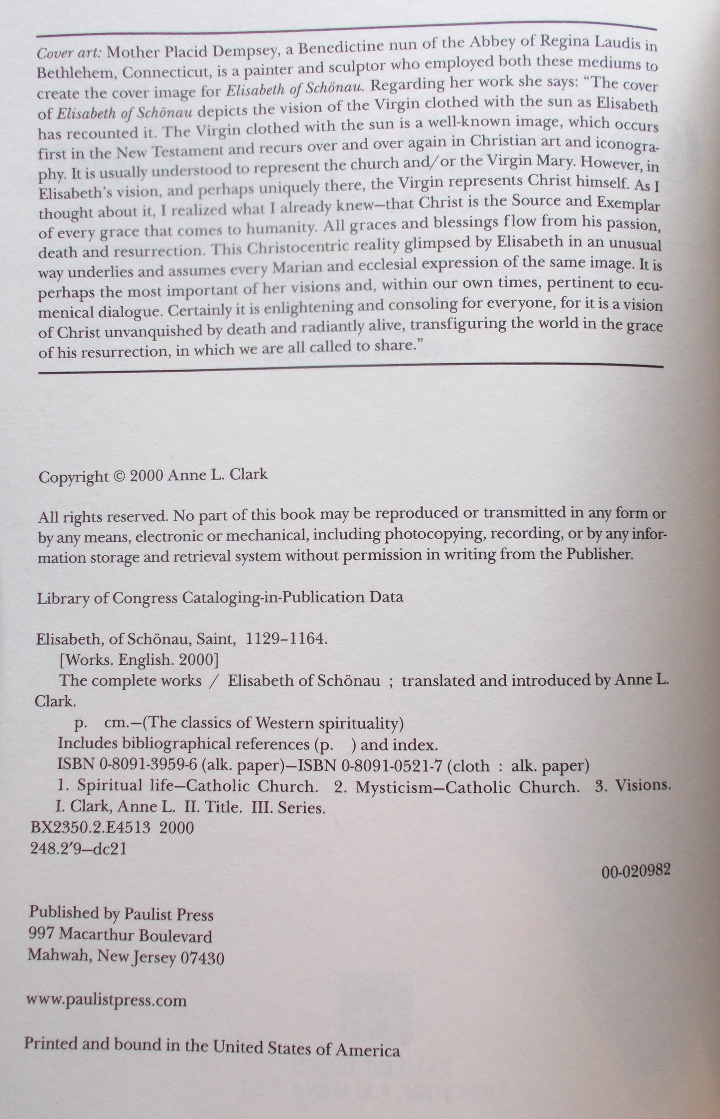 Elisabeth of Schonau : The Complete Works