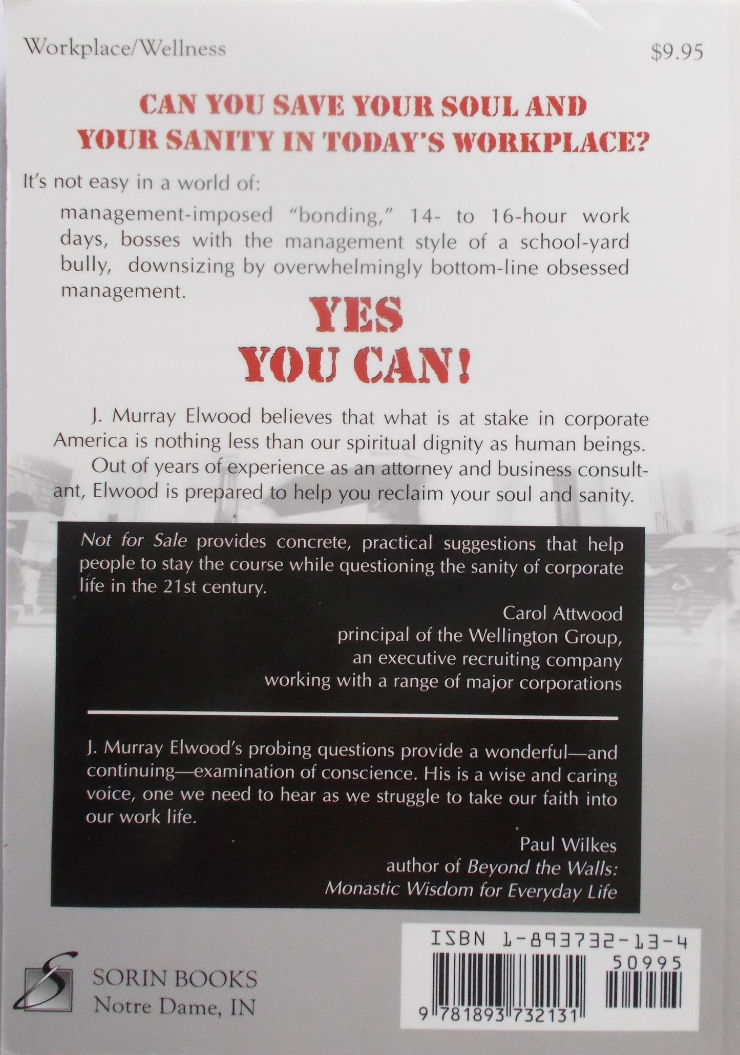 Not For Sale : Saving Your Soul and Your Sanity at Work