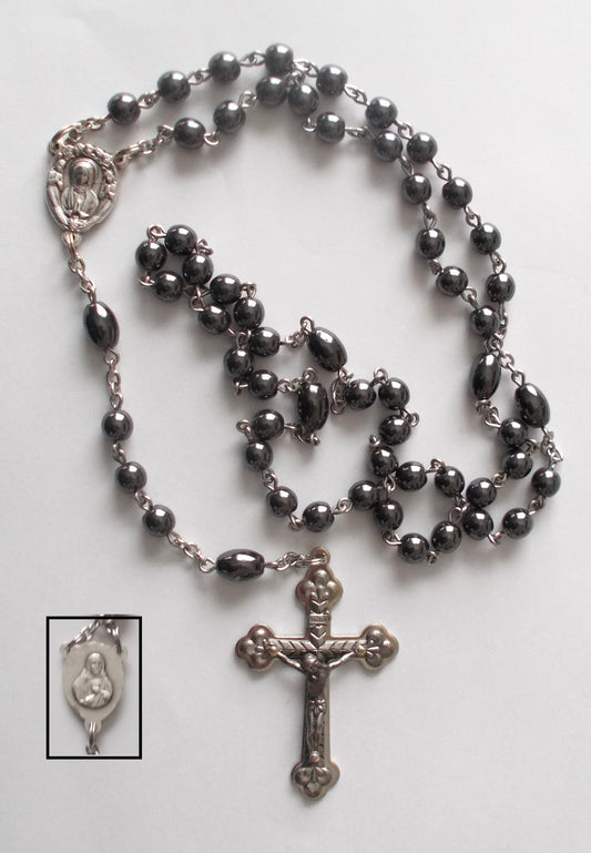 Hematite Rosary - Round & Oval Beads