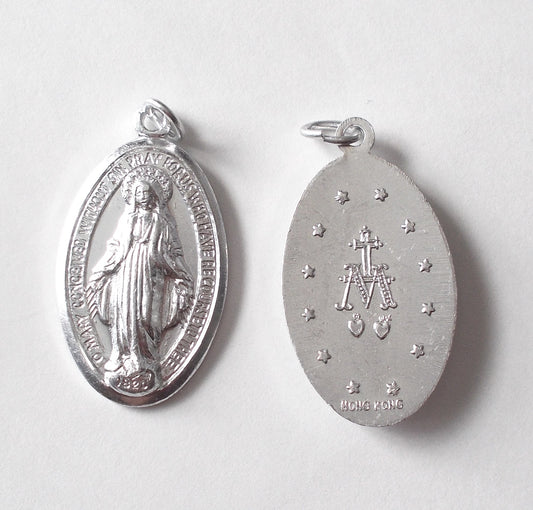 Miraculous Medal - Aluminum 1 1/4 inch - English