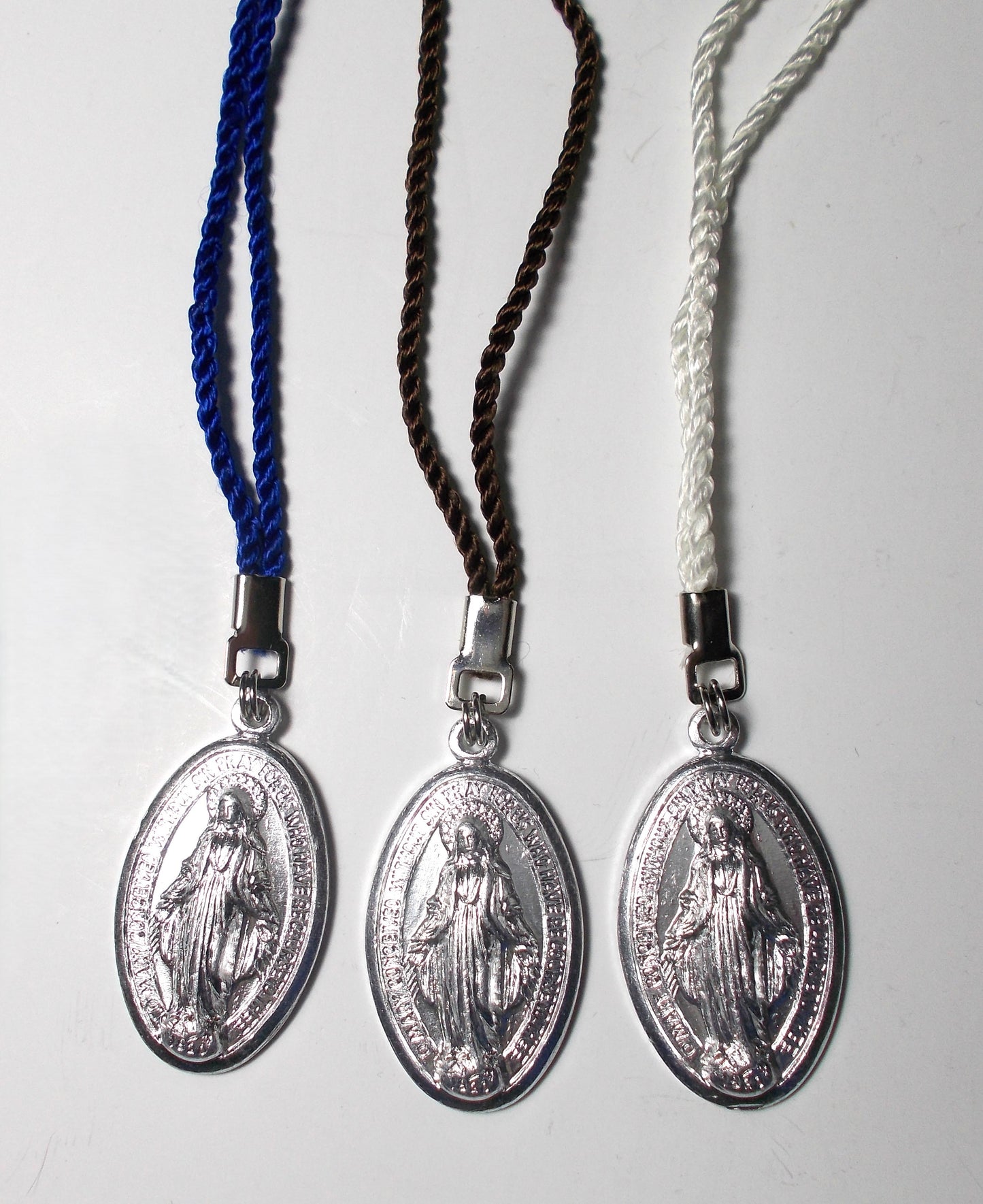 Miraculous Medal on Cord - Aluminum 1 1/4 inch - English