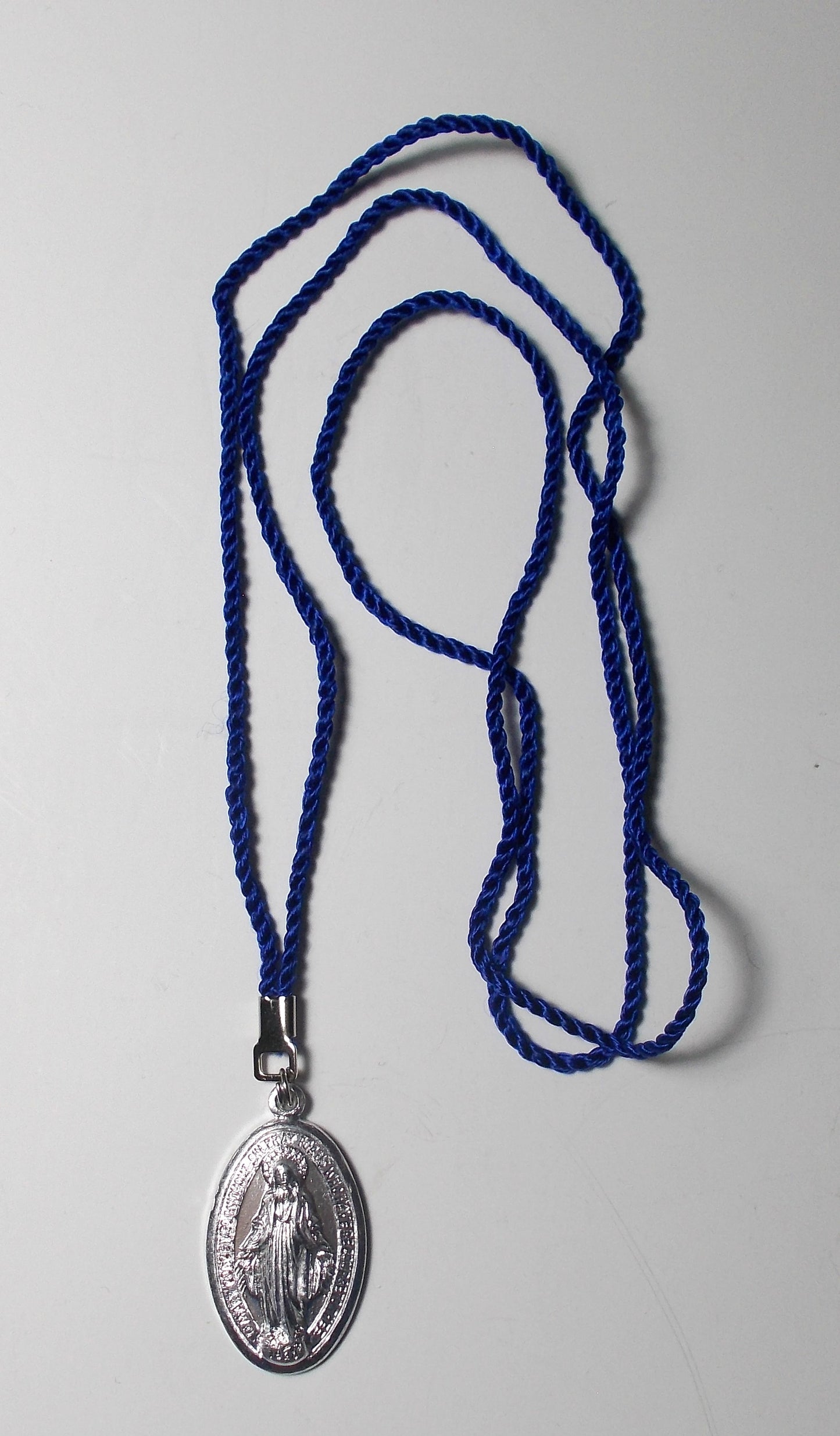 Miraculous Medal on Cord - Aluminum 1 1/4 inch - English