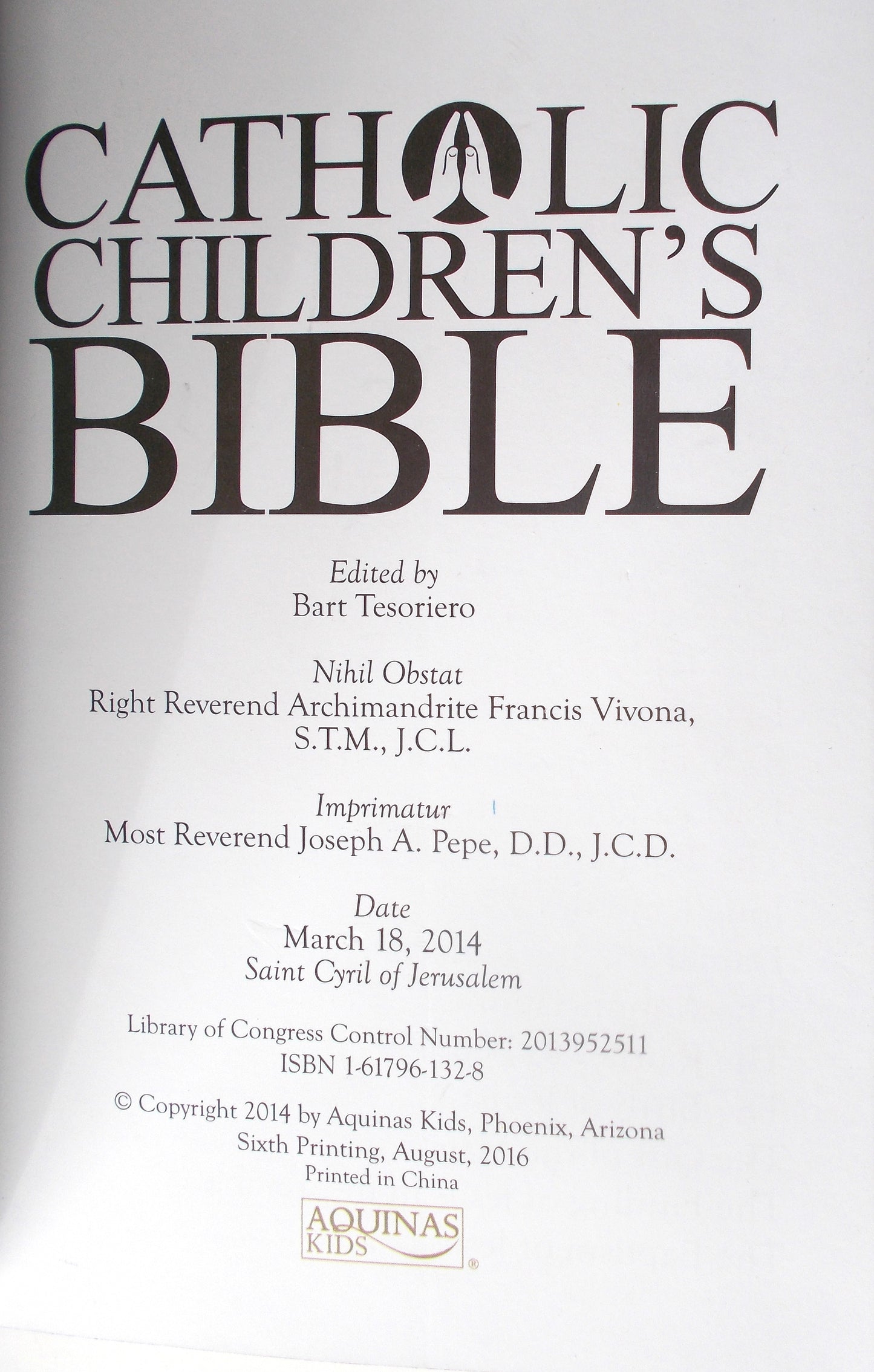 Catholic Children's Bible - Burgundy with Gold- Edged