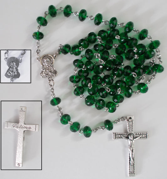 Green Glass Bead Chain Rosary