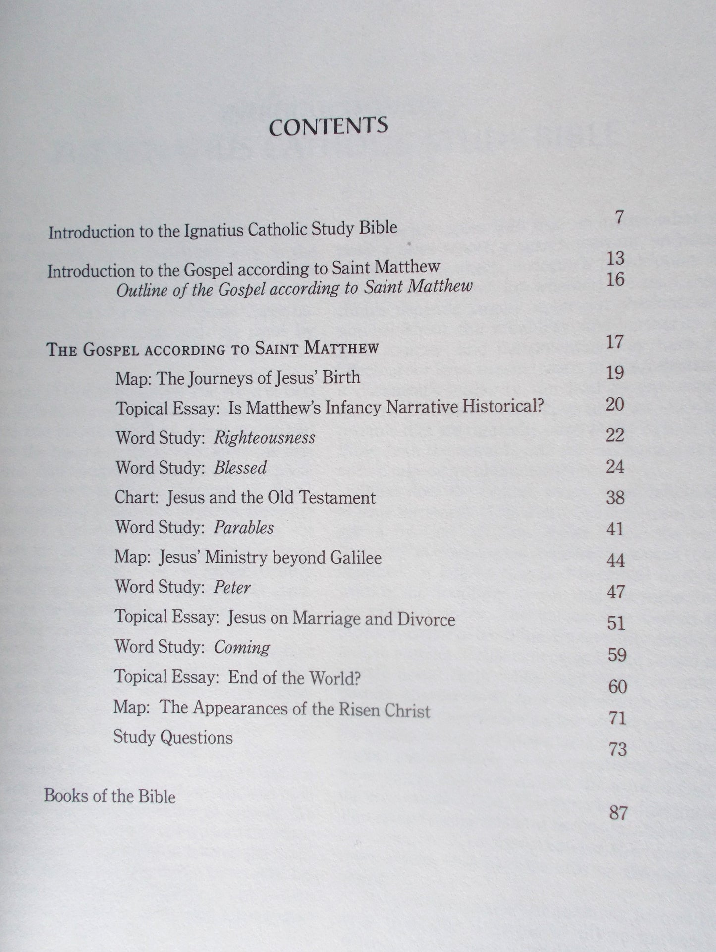 Gospel of Matthew - Ignatius Catholic Study Bible