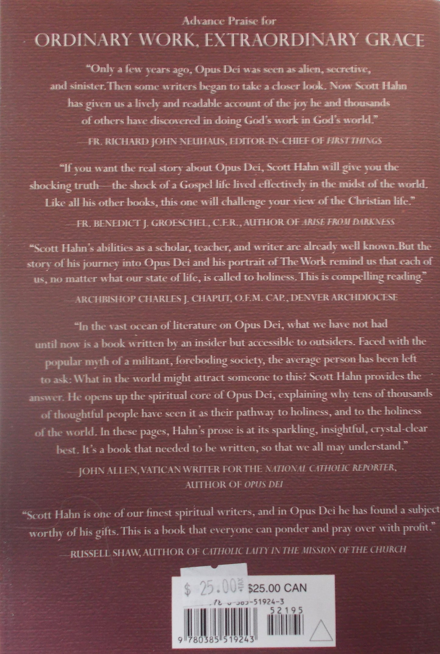 Ordinary Work, Extraordinary Grace : My Spiritual Journey in Opus Dei