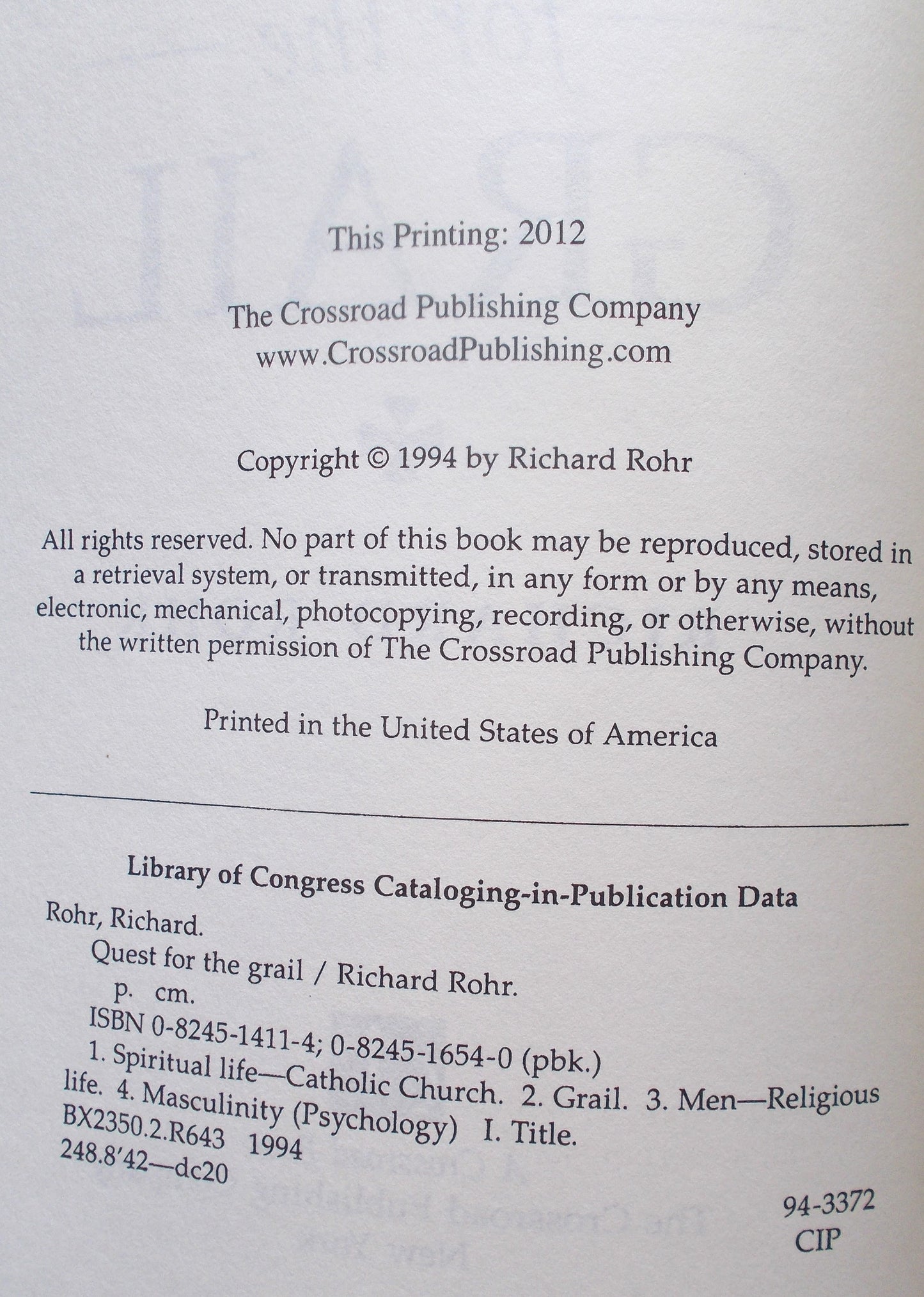 Quest for The Grail : Masculine Spirituality