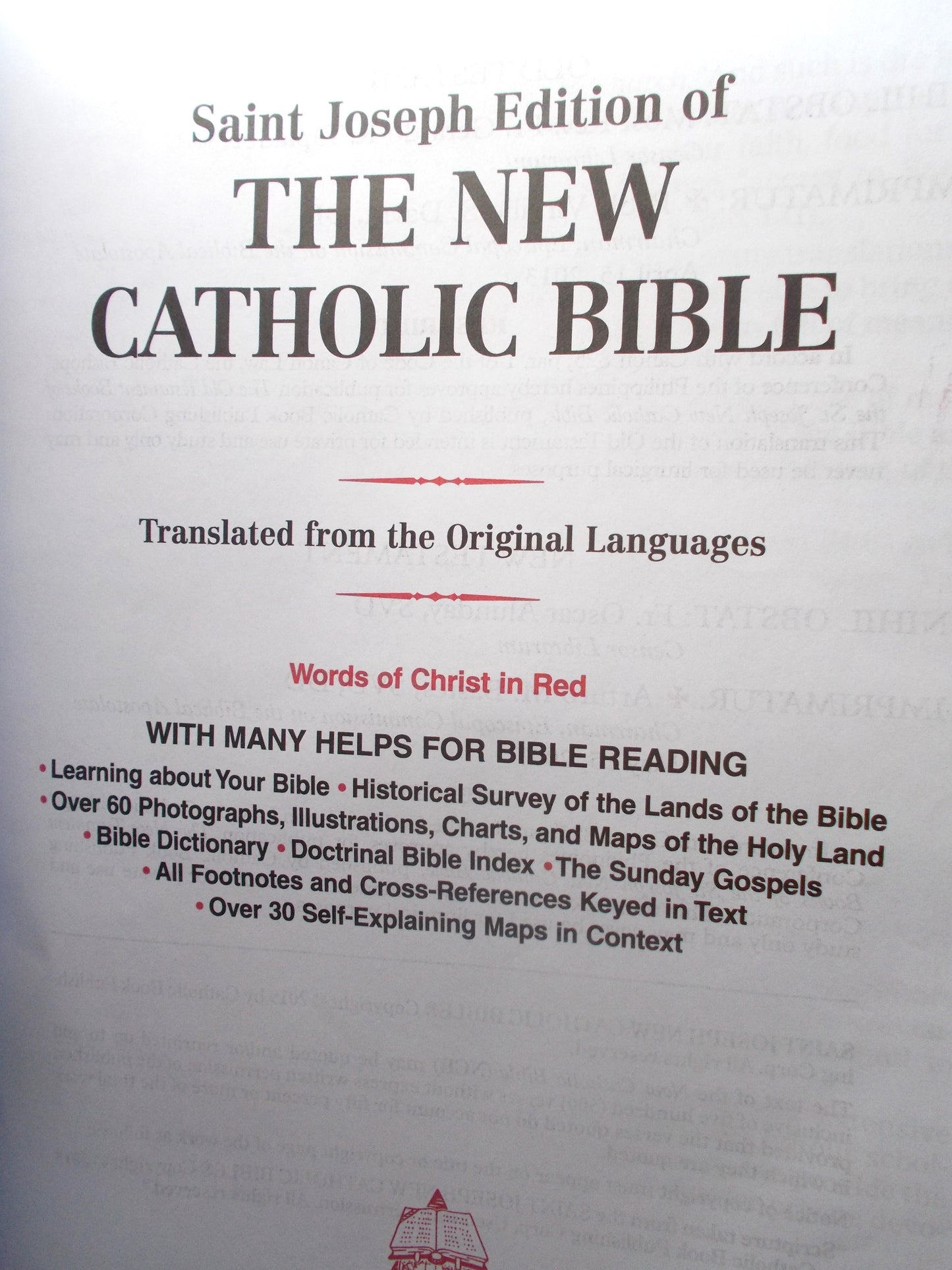 New Catholic Bible - St. Joseph's Edition - Large Print Burgundy Imitation Leather Cover
