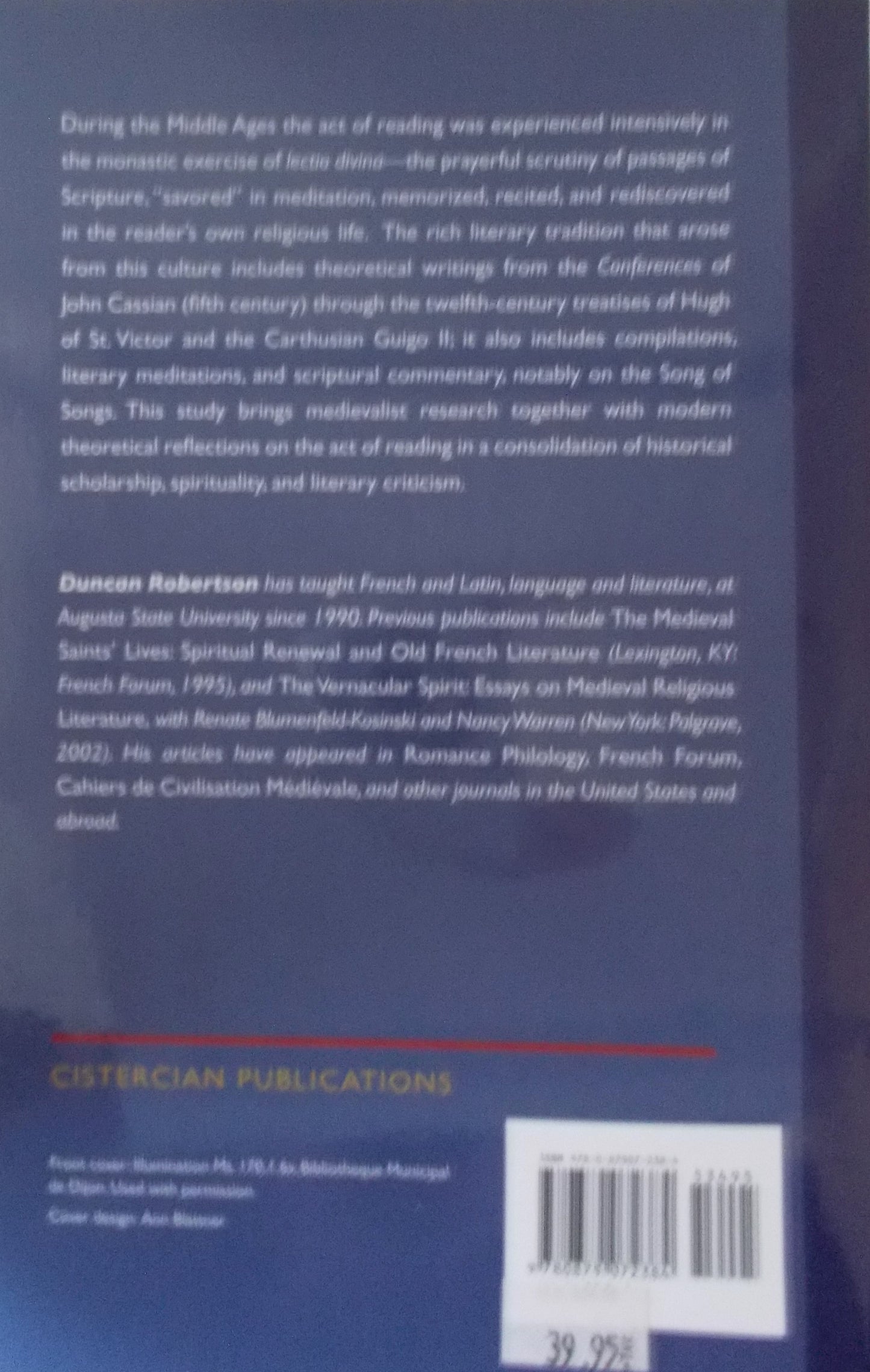 Lectio Divina- The Medieval Experience of Reading