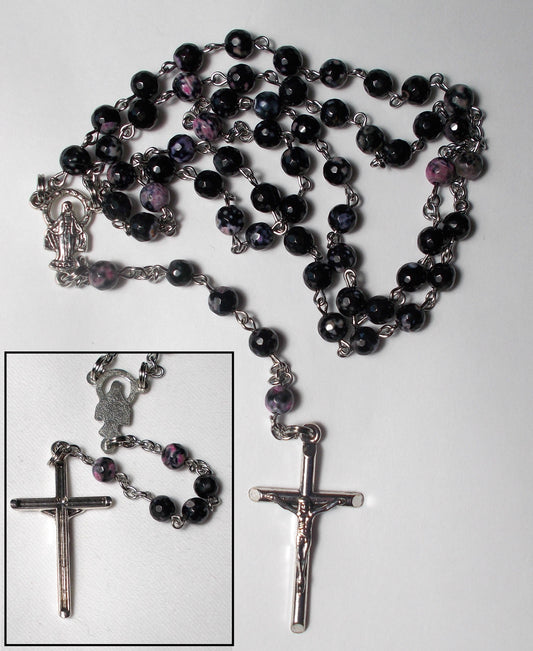 Black & Pink Chain Rosary