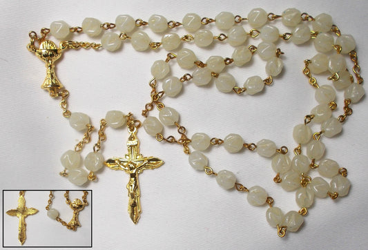 Textured Bead Chalice Chain Rosary