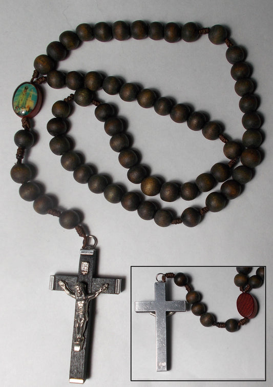 Wood Bead Cord Rosary