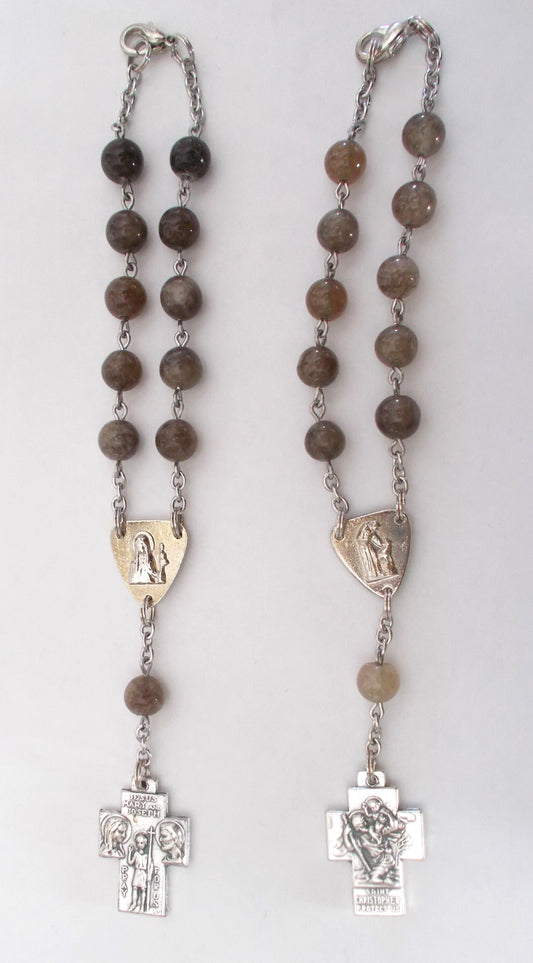 Car Rosary - Earth Tone Beads