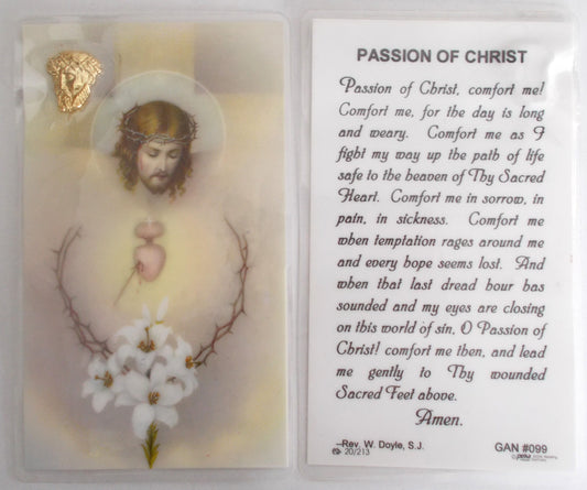 Laminated with Medal - Passion of Christ