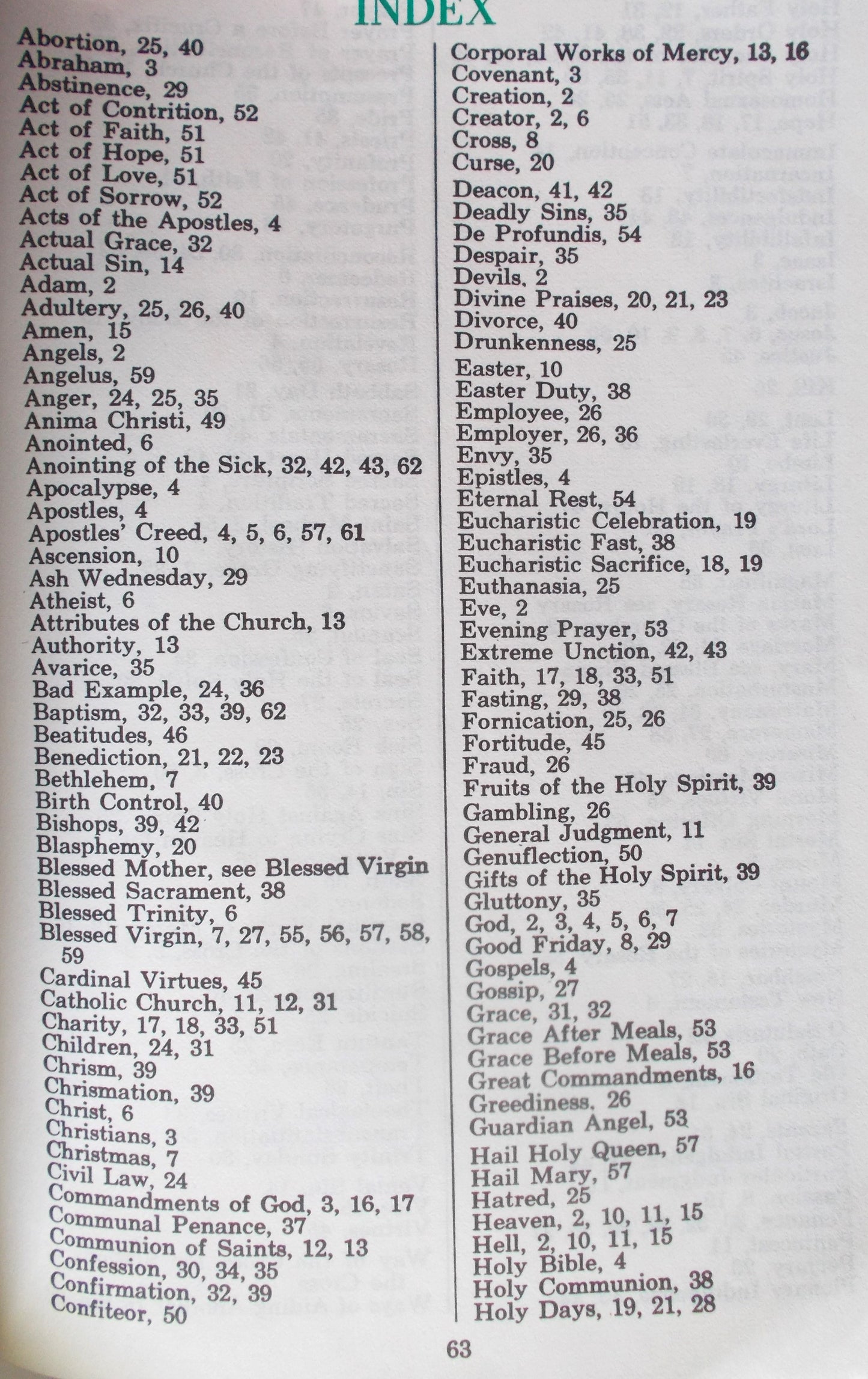 Outlines of the Catholic Faith : Teachings, Beliefs, Practices, Prayers - Used