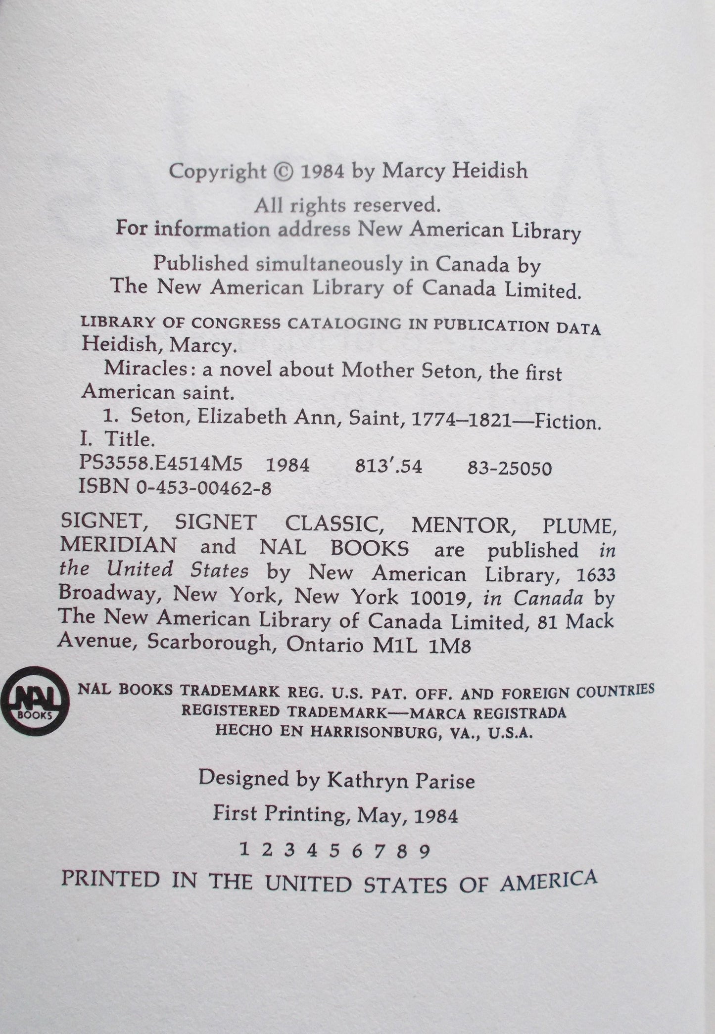 Used - Miracles : A Novel about Mother Seton the First American Saint