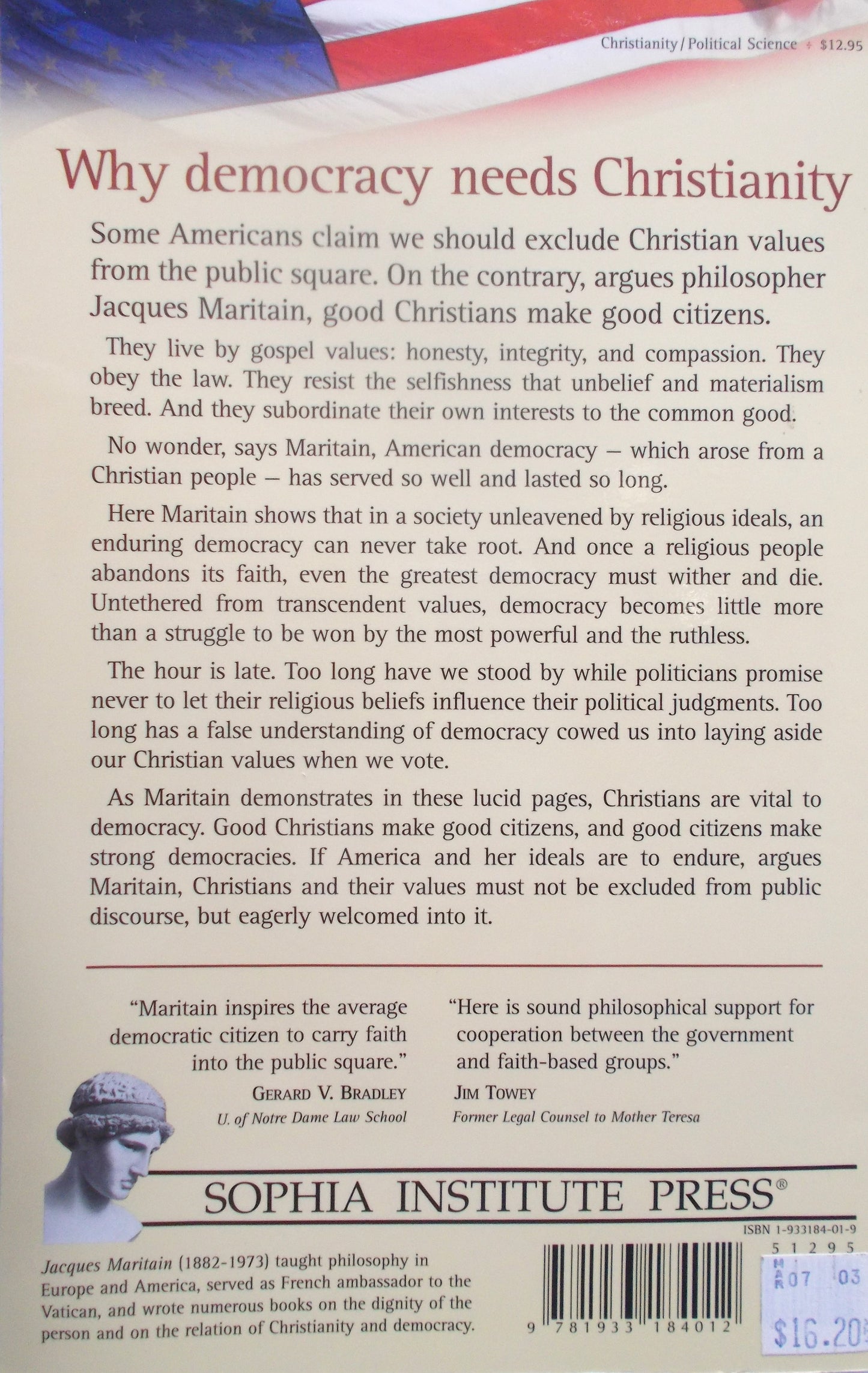 Christianity, Democracy, and the American Ideal