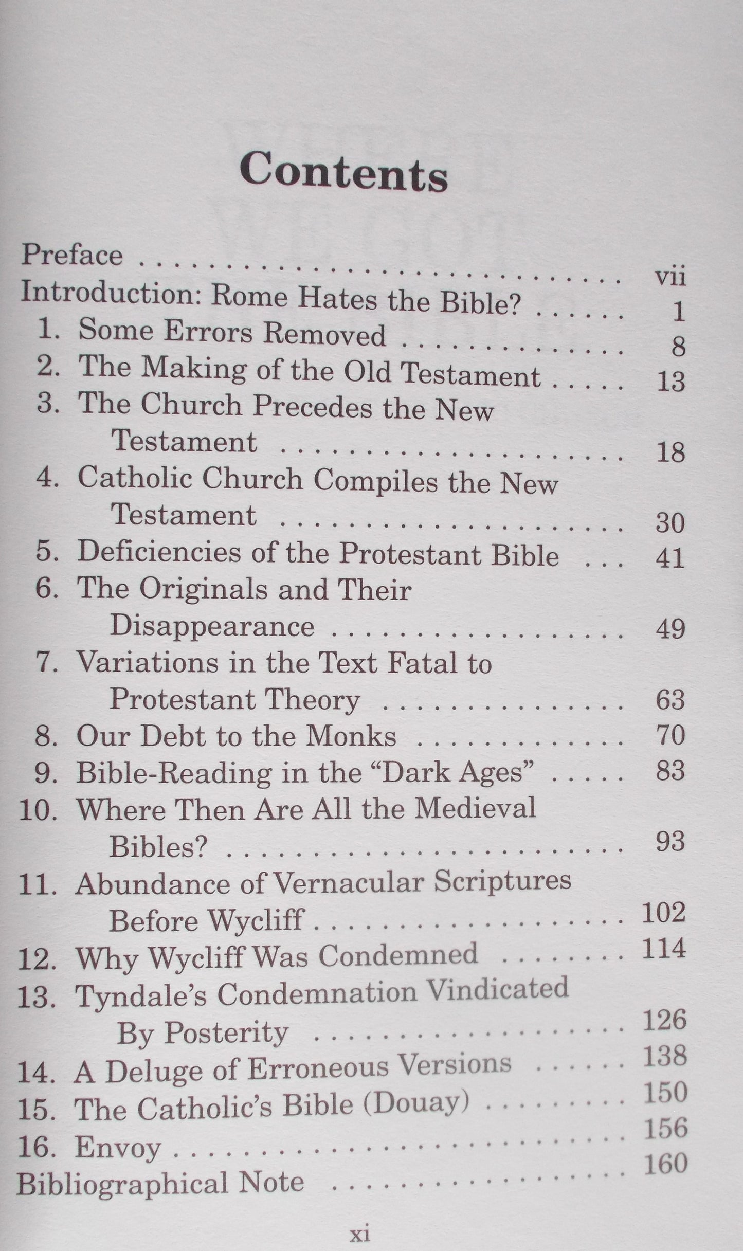 Where We Got The Bible : Our Debt to The Catholic Church