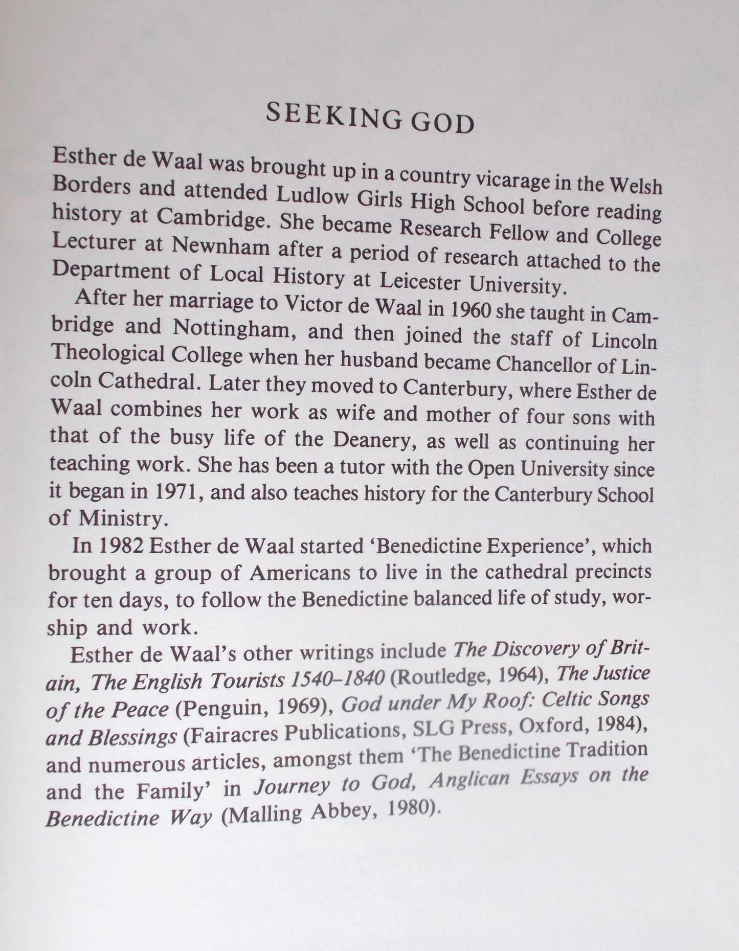 Used - Seeking God The Way of St. Benedict