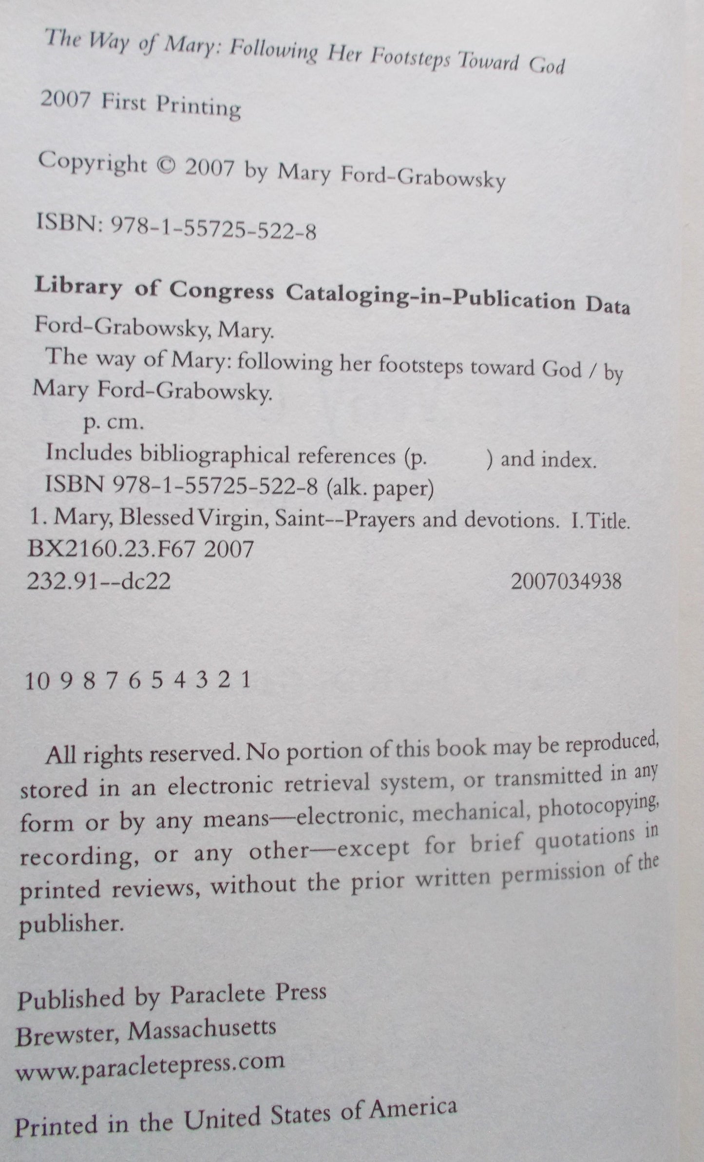 The Way of Mary : Following Her Footsteps Toward God - Hardcover