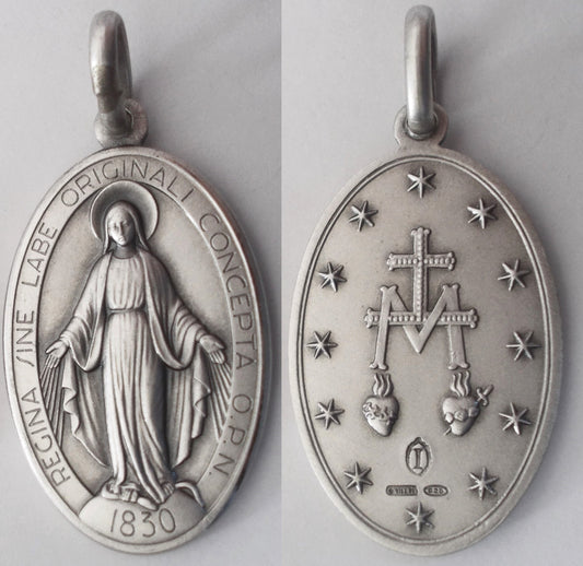Miraculous Medal - Extra Large Oval Sterling Silver