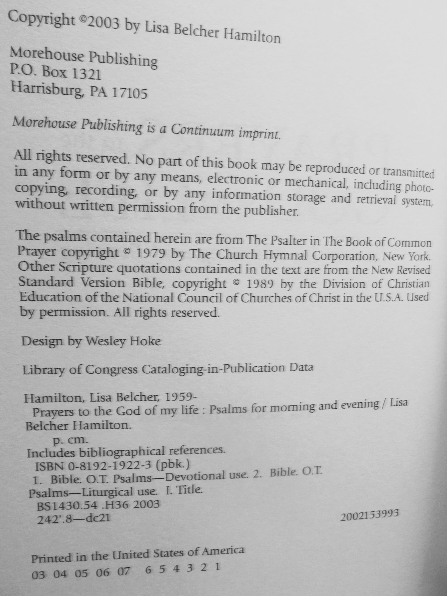 Prayers to the God of My Life : (Daily) Psalms for Morning and Evening