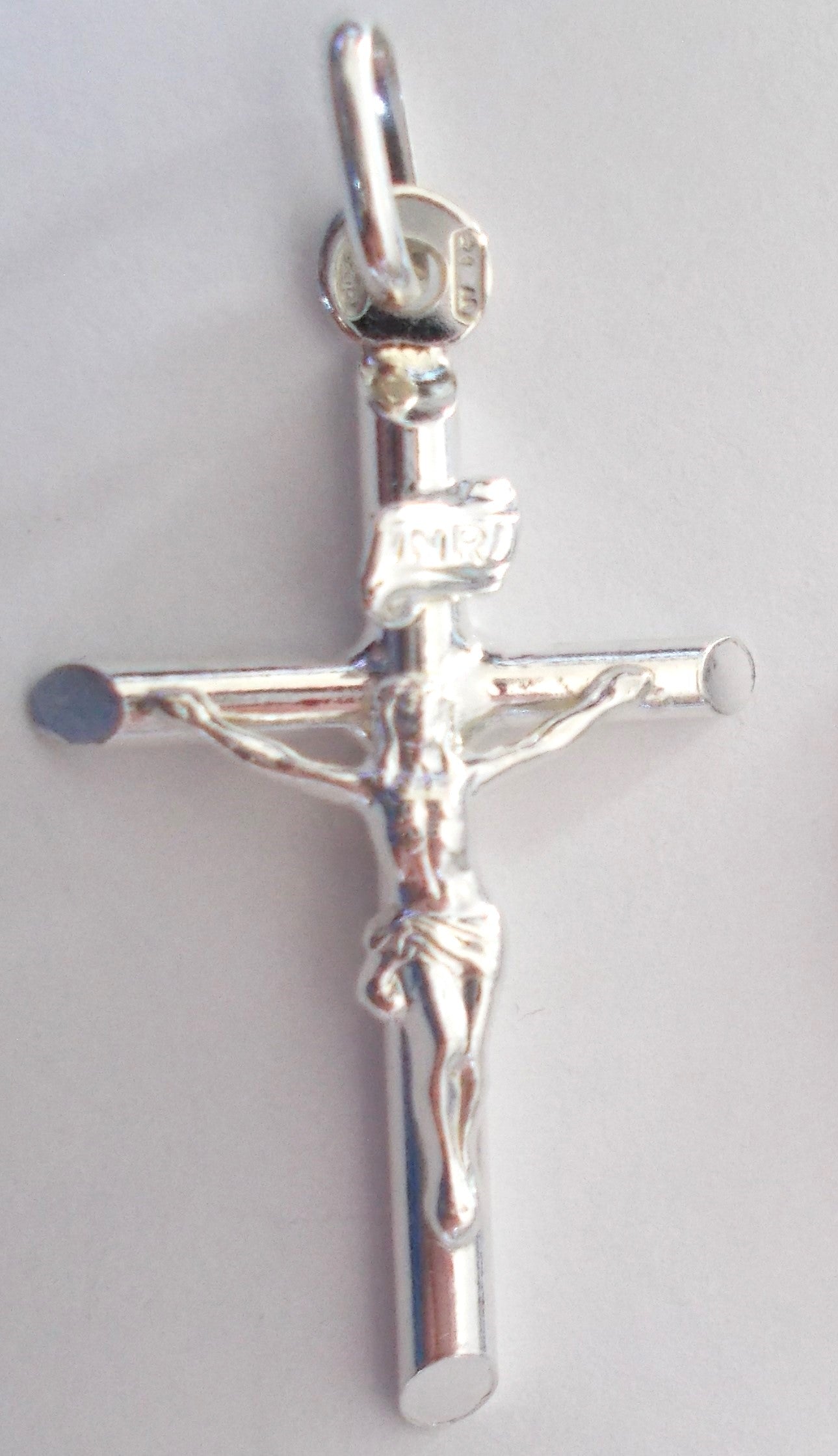Crucifix - Round Tube Sterling Silver