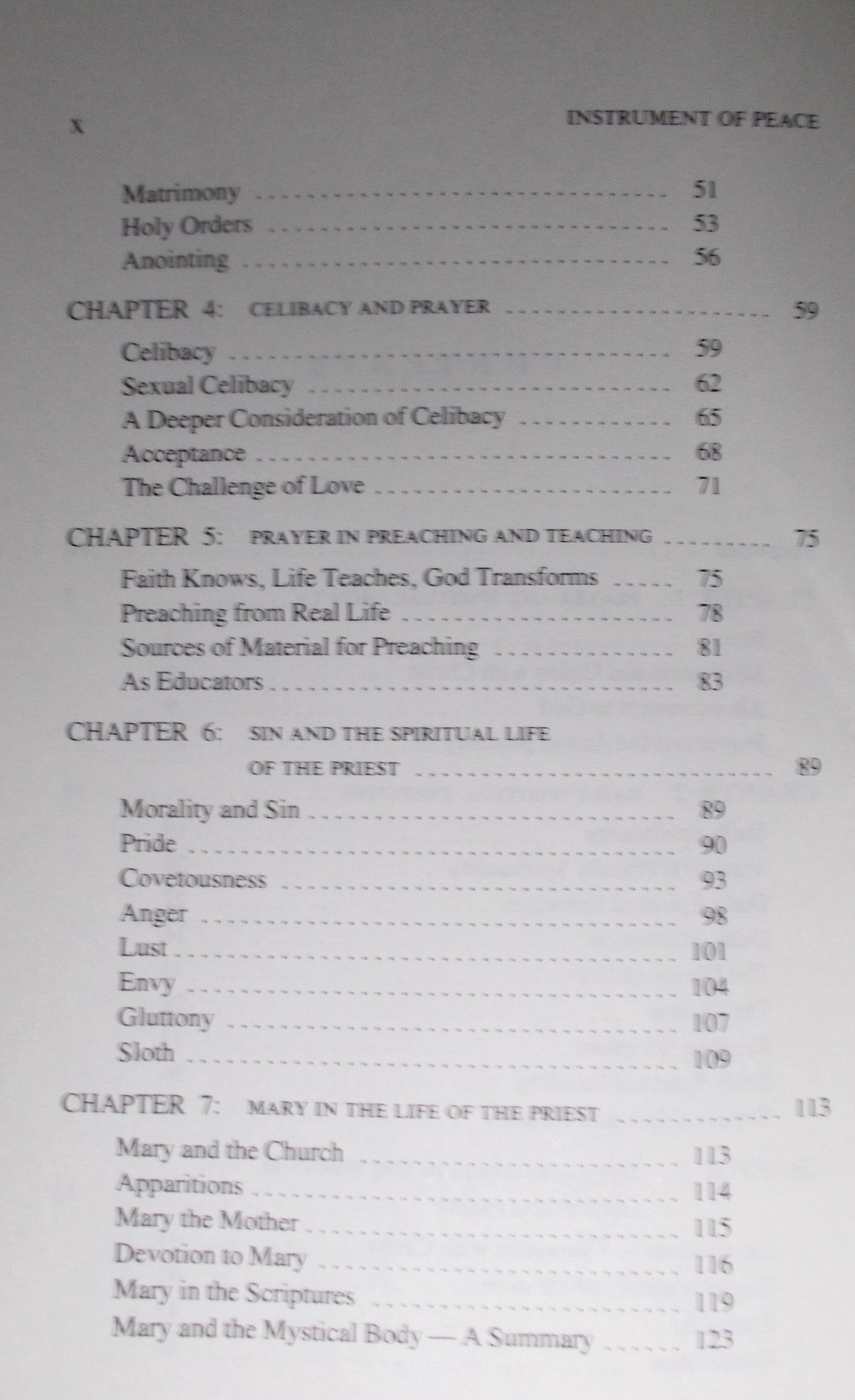 USED - Instrument of Peace : Personal and Spiritual Goal of the Priest