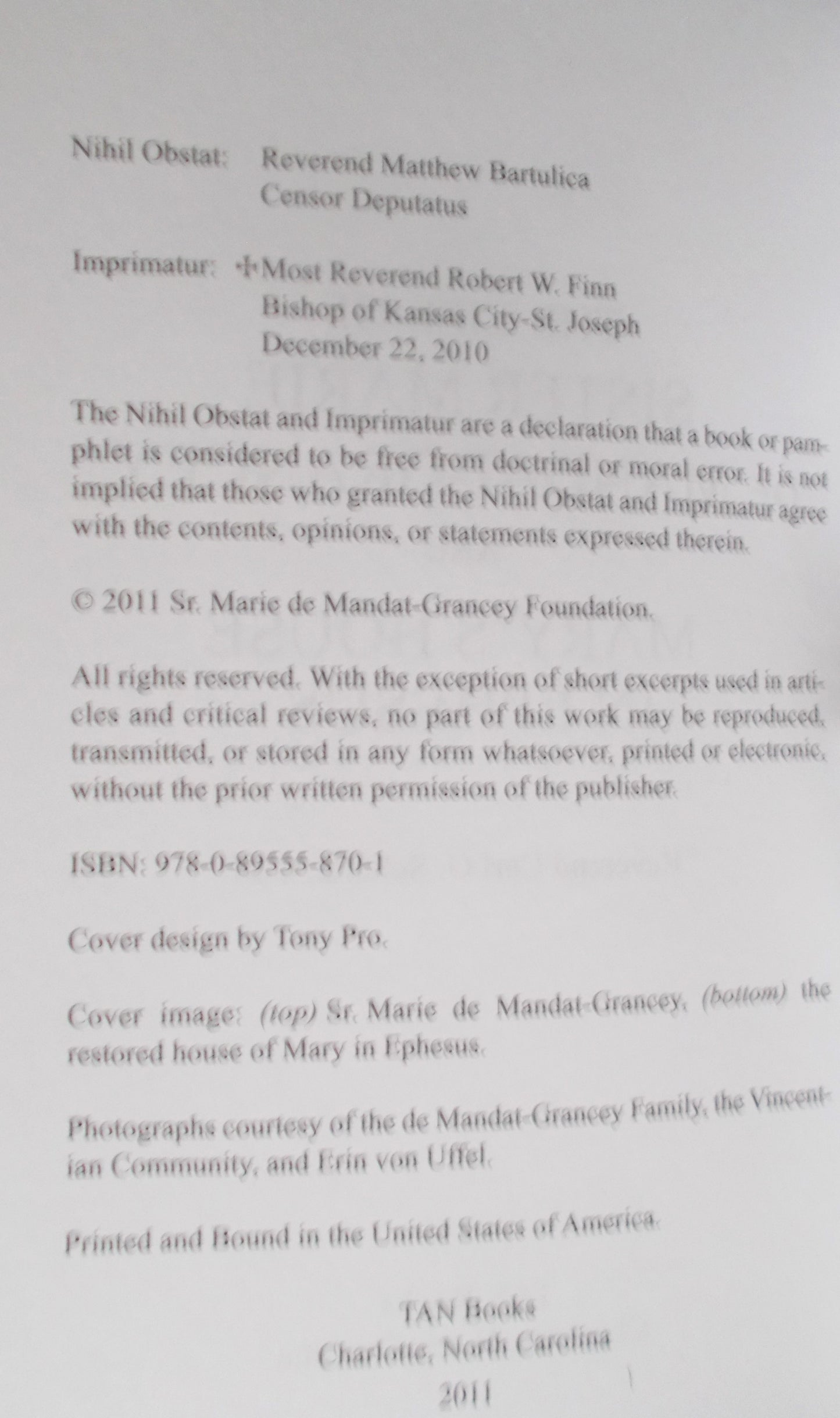The Life of Sr. Marie de Mandat-Grancey & Mary's House at Ephesus