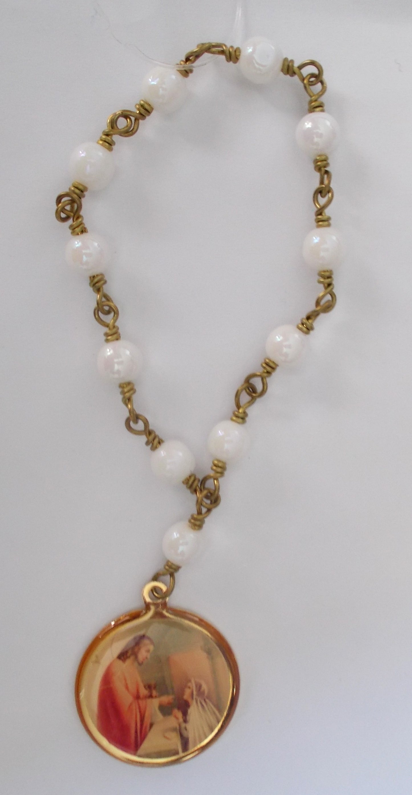 First Communion Pocket Rosary - One-Decade Wire-wrapped