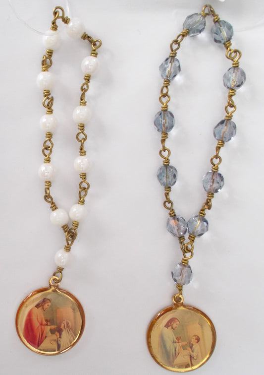 First Communion Pocket Rosary - One-Decade Wire-wrapped