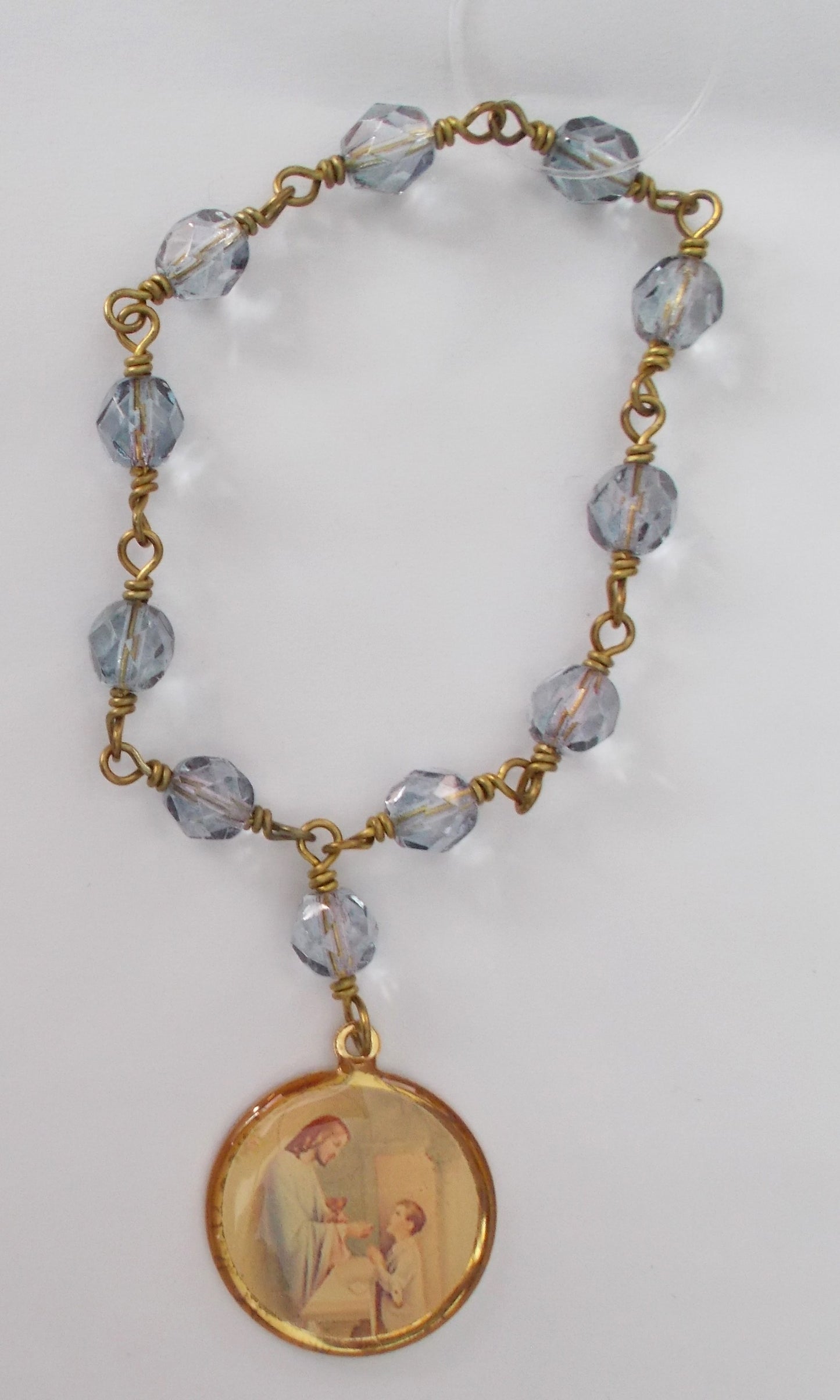 First Communion Pocket Rosary - One-Decade Wire-wrapped